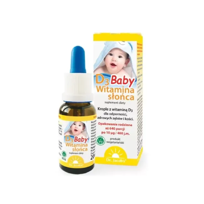 Butelka z kroplomierzem – Witamina D3 Baby Dr. Jacob’s