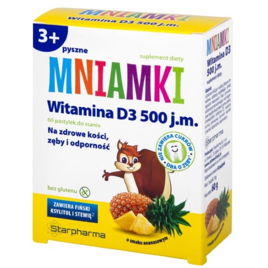 starpharma mniamki witamina d3 bez cukru pastylki