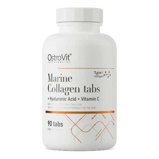OstroVit Kolagen Morski + Kwas Hialuronowy + Witamina C – opakowanie 90 tabletek