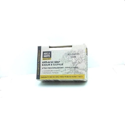 Arganove Mydło Kaolin &amp; Siarka – mydło przeciwtrądzikowe 100 g