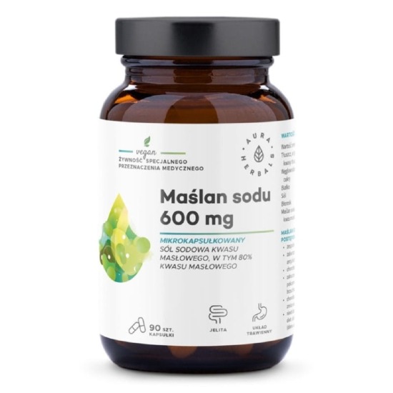 Aura Herbals Maślan sodu mikrokapsułkowany 600 mg – 60 kapsułek