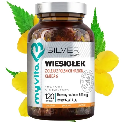 Olej z wiesiołka MyVita 120 kapsułek softgel tłoczony na zimno z polskich upraw