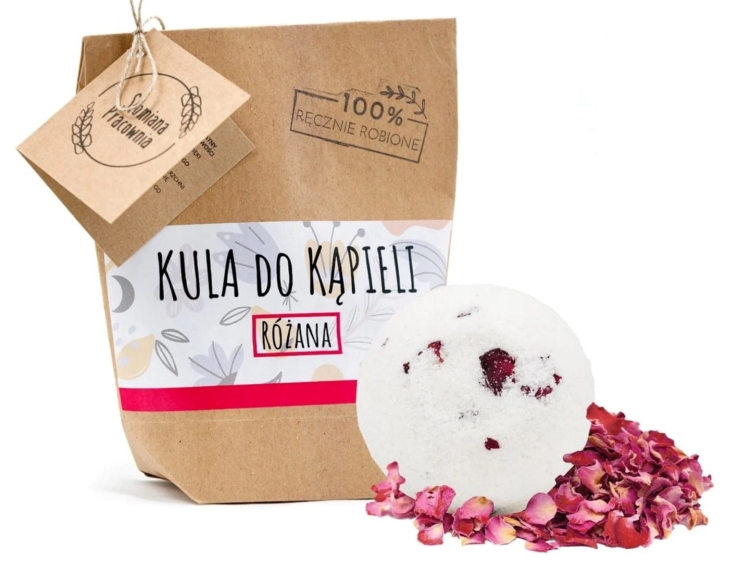 Słomiana Pracownia-Kula do kąpieli-różana-70g