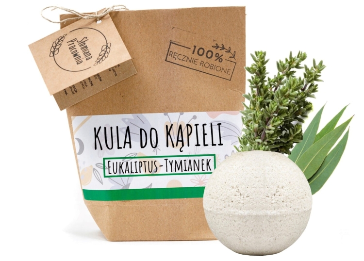 Słomiana Pracownia Kula do kąpieli eukaliptus - tymianek-70g